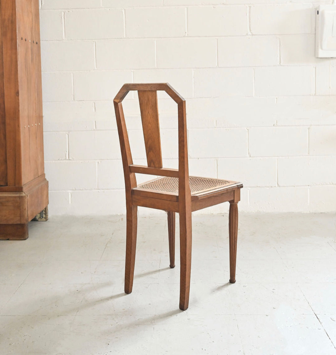 pair of art deco french oak parlour chairs