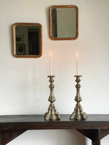 antique extra large European altar candlesticks