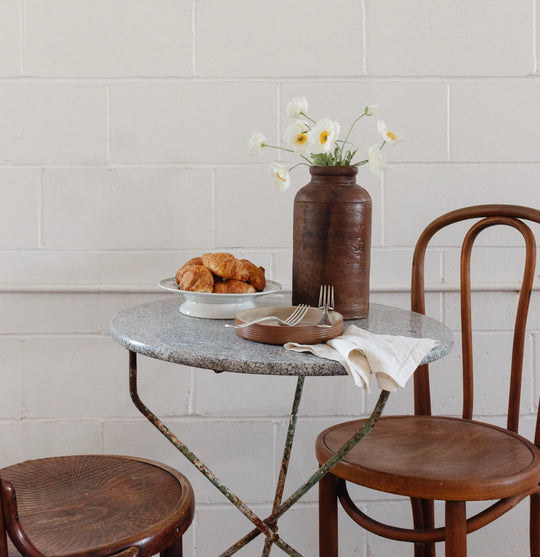 vintage french cast iron garden table with granite top