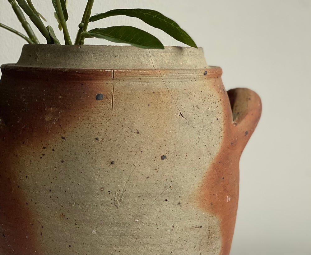 antique french stoneware confit pot
