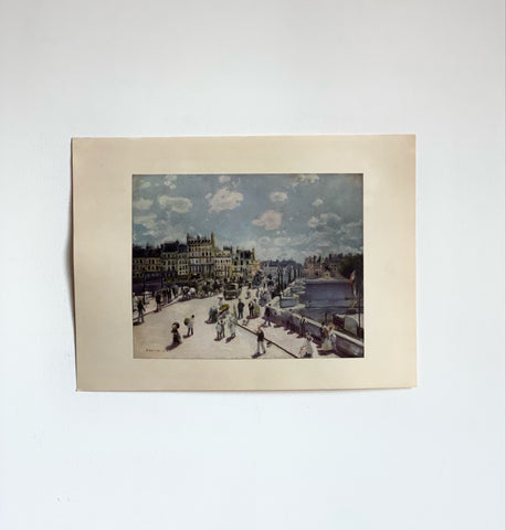 vintage art book print: “pont neuf”, Renoir