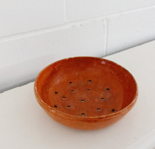 vintage french glazed stoneware berry bowl