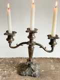 pair of vintage silver plated candelabras