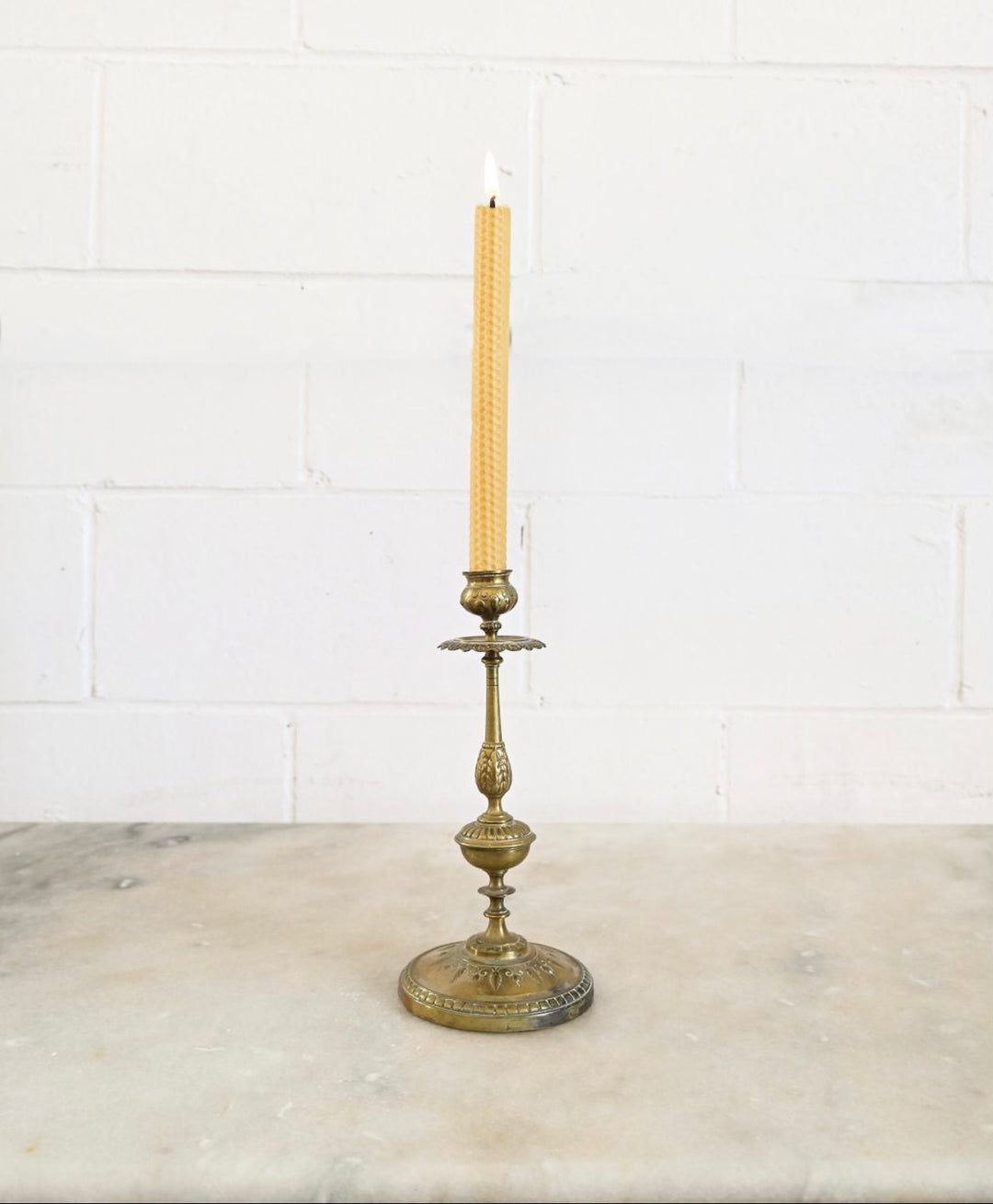 vintage french brass ornate candlestick