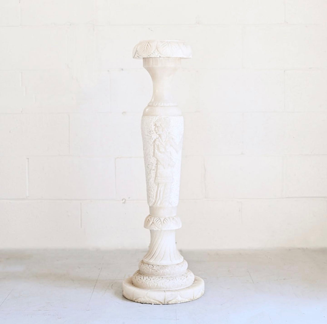 vintage french carved marble pedestal