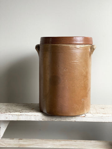 antique French stoneware preserving crock