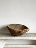 large antique hand carved wood bowl