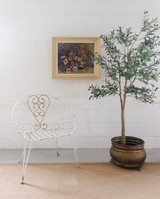 vintage french extra large lion footed brass pot