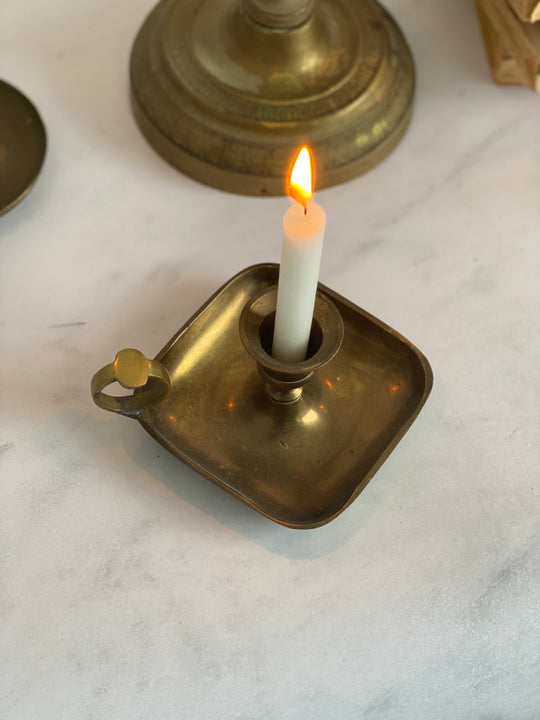 antique French brass chamberstick