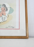 Framed vintage print, “les trois bagneuses” by Picasso