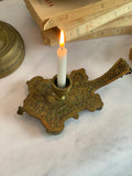 antique french ornate brass chamberstick