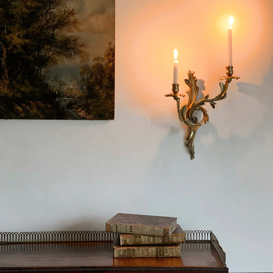 vintage Italian solid brass candle sconce