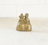 vintage French brass “bell lady”, arm in arm