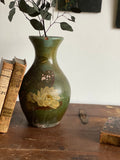 antique hand painted terra cotta vase