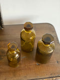 trio of vintage French apothecary bottles