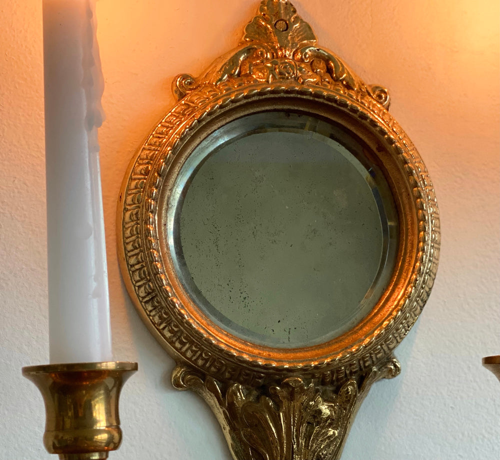 vintage mirrored candle sconce