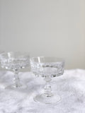 set of 5 vintage French crystal aperitif glasses