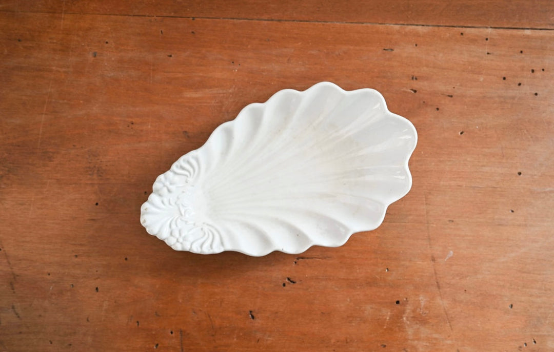 antique sarreguemine ceramic seashell “ravier”