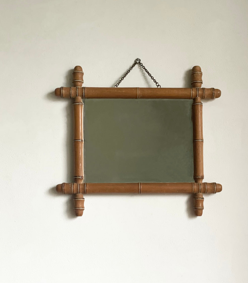 vintage French faux bamboo mirror