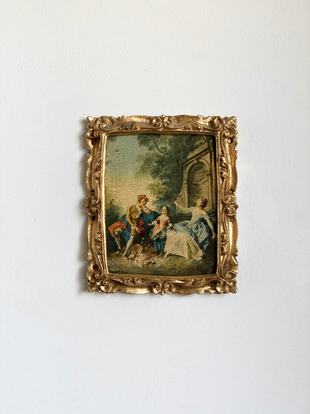 vintage italian florentine framed wood print