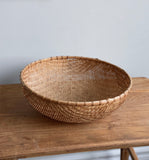medium vintage bamboo woven bowl