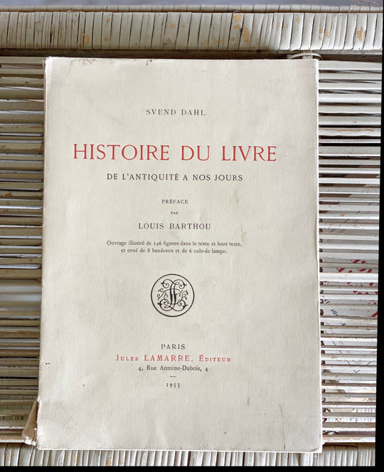 vintage French book, “Histoire du Livre”