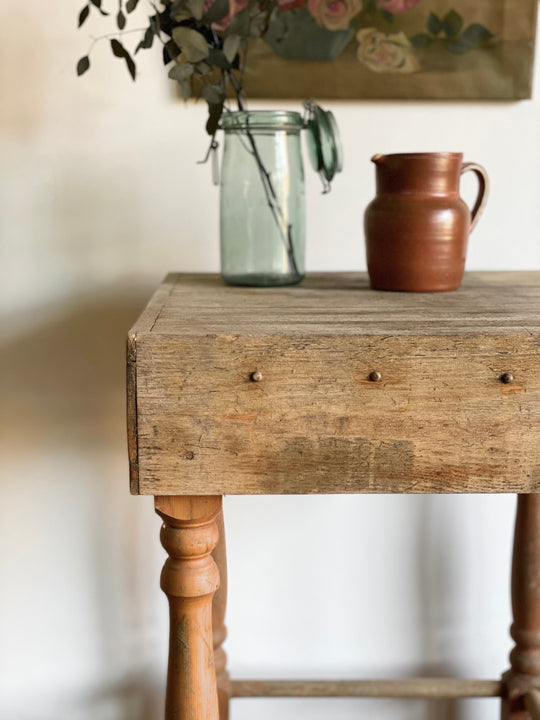 vintage butcher block table