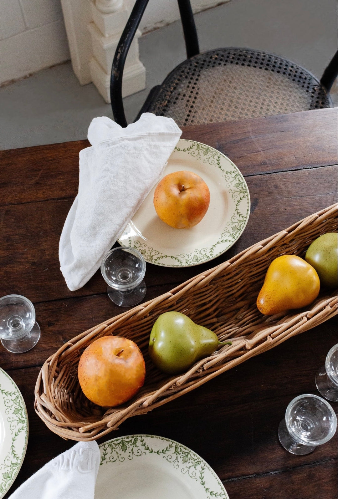 antique french sarreguemines transferware dinner plates, set of 8