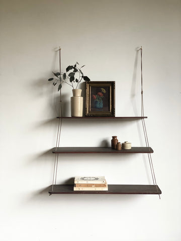 vintage tiered rope shelf