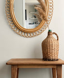 vintage bamboo and rattan mirror