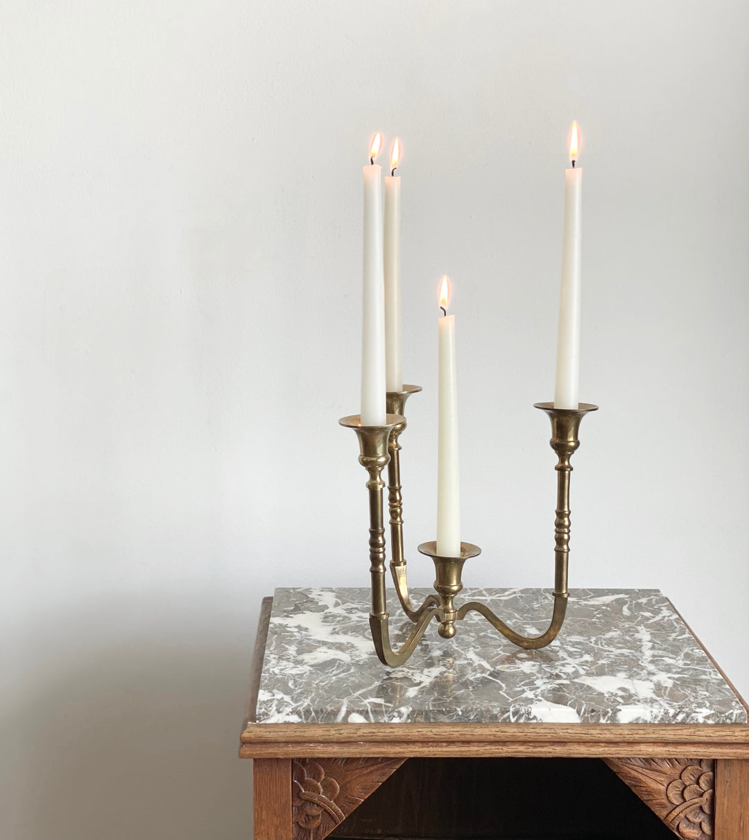 vintage brass 4 taper candle holder