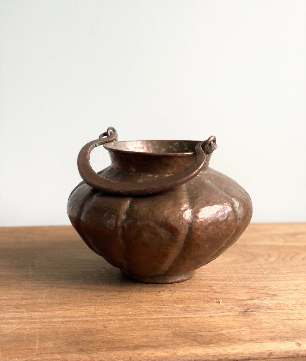 antique hand forged copper vase