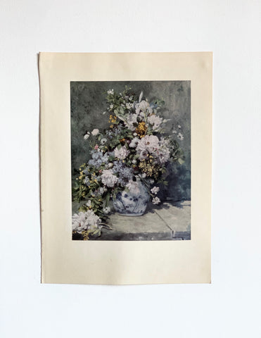 vintage art book print: “a large vase of flowers”, Renoir