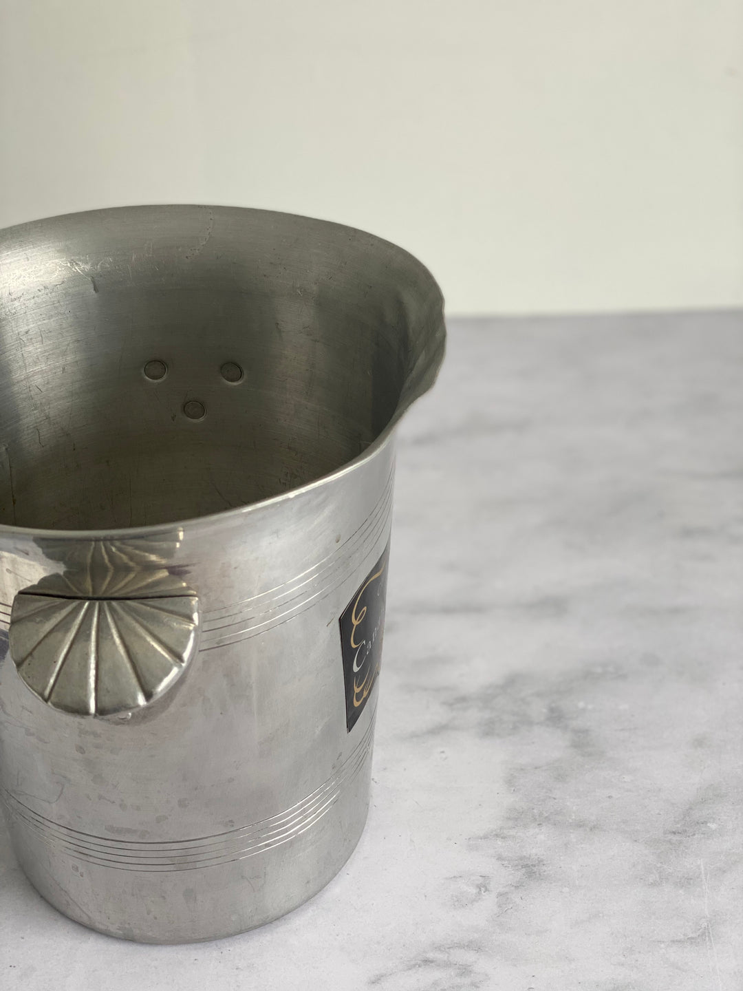 vintage French aluminum champagne bucket