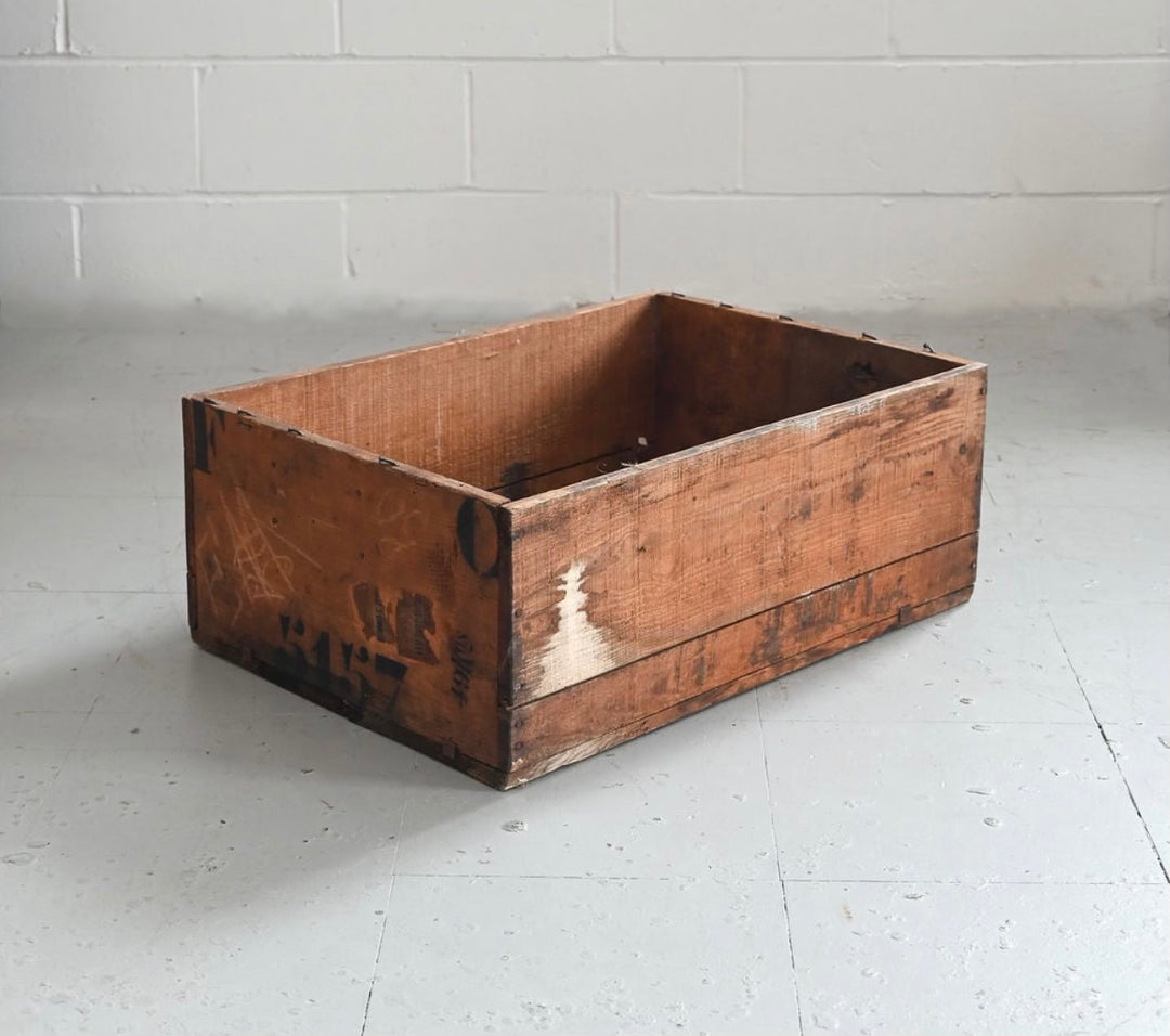 vintage french numbered shipping crate