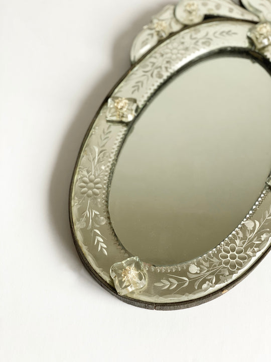 petite vintage French venetian mirror