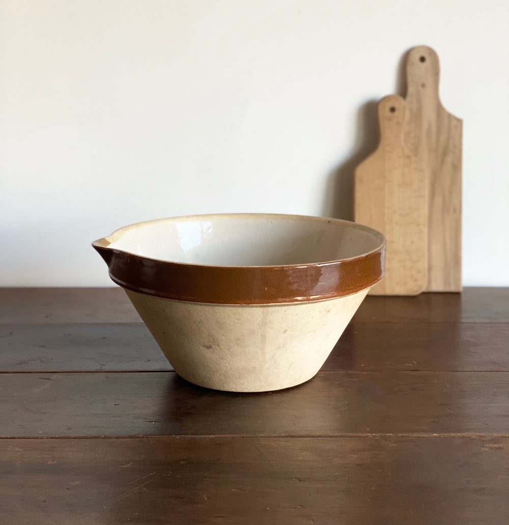 vintage French stoneware mixing bowl