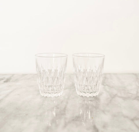 vintage French rocks glasses, set of two