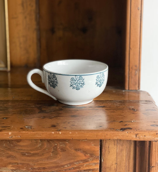 vintage French Sarreguemines transferware cup