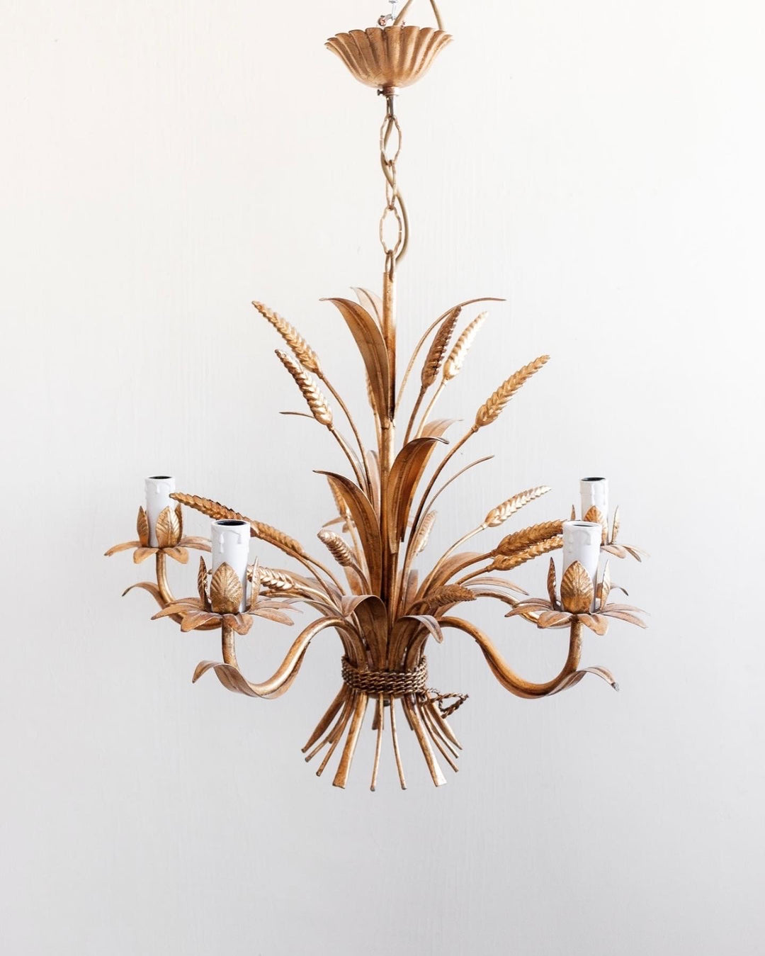 1970s gilt Florentine Hans Kögl style chandelier