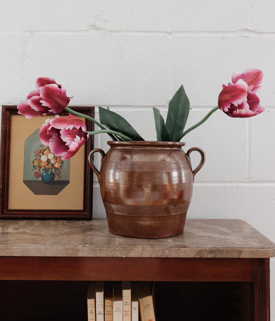 antique french confit pot