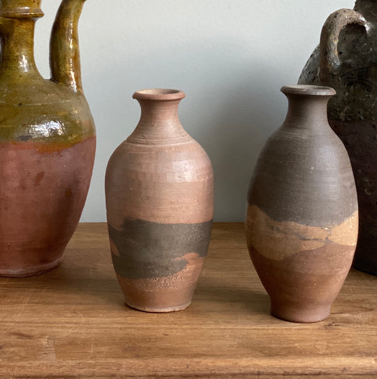 tricolour pottery vases