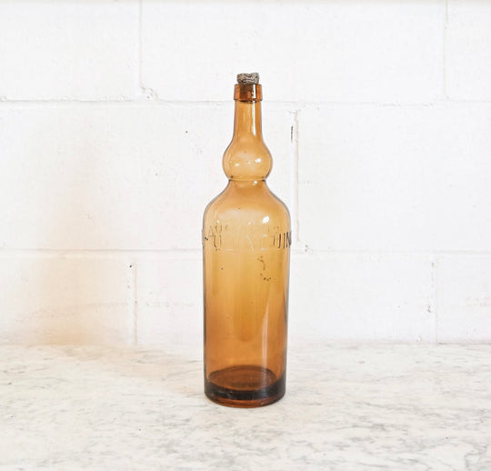 midcentury french amber brasserie bottle
