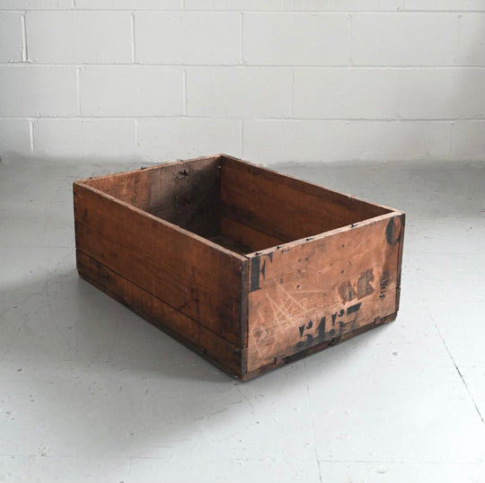 vintage french numbered shipping crate