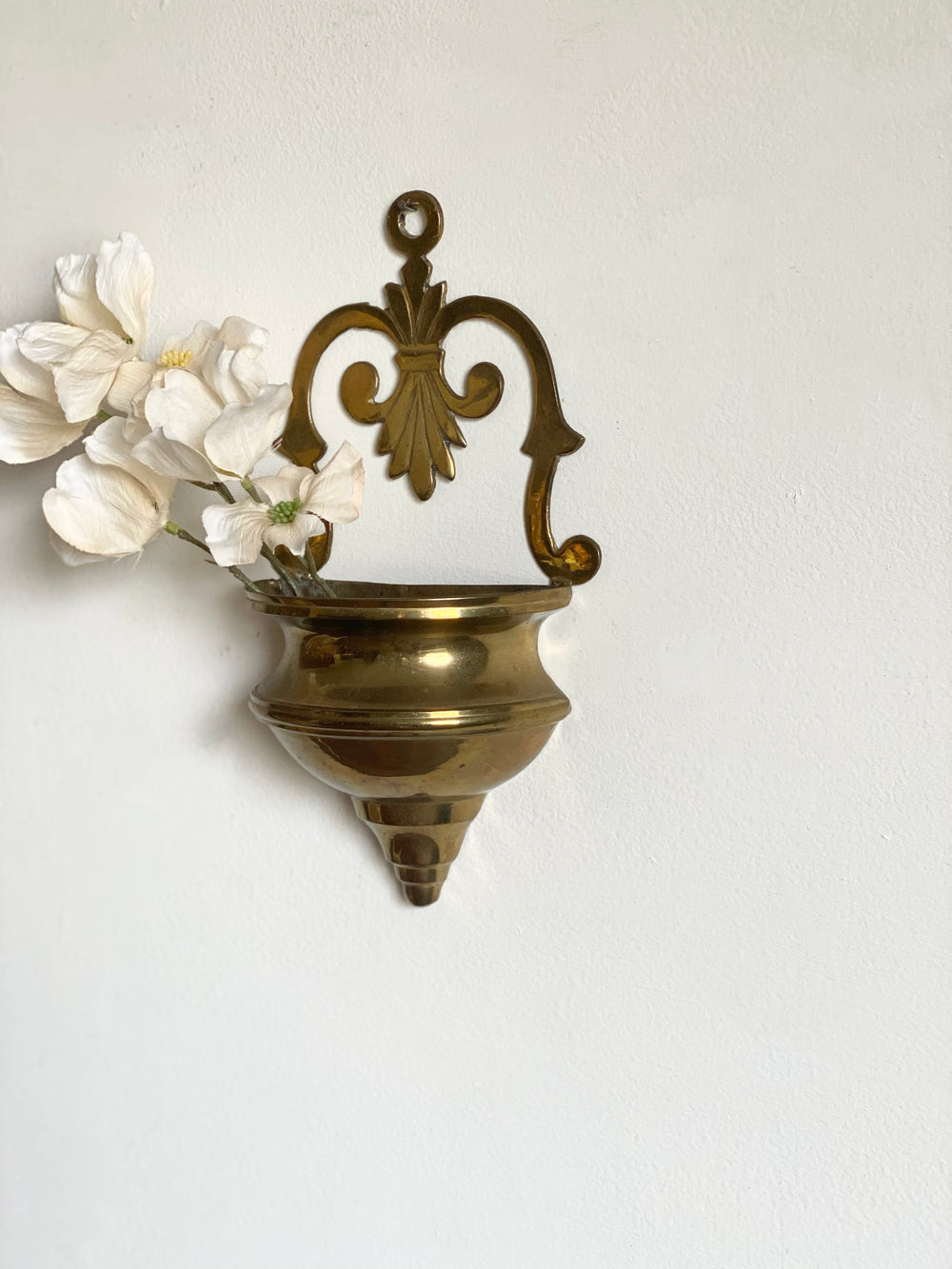 vintage brass wall pocket