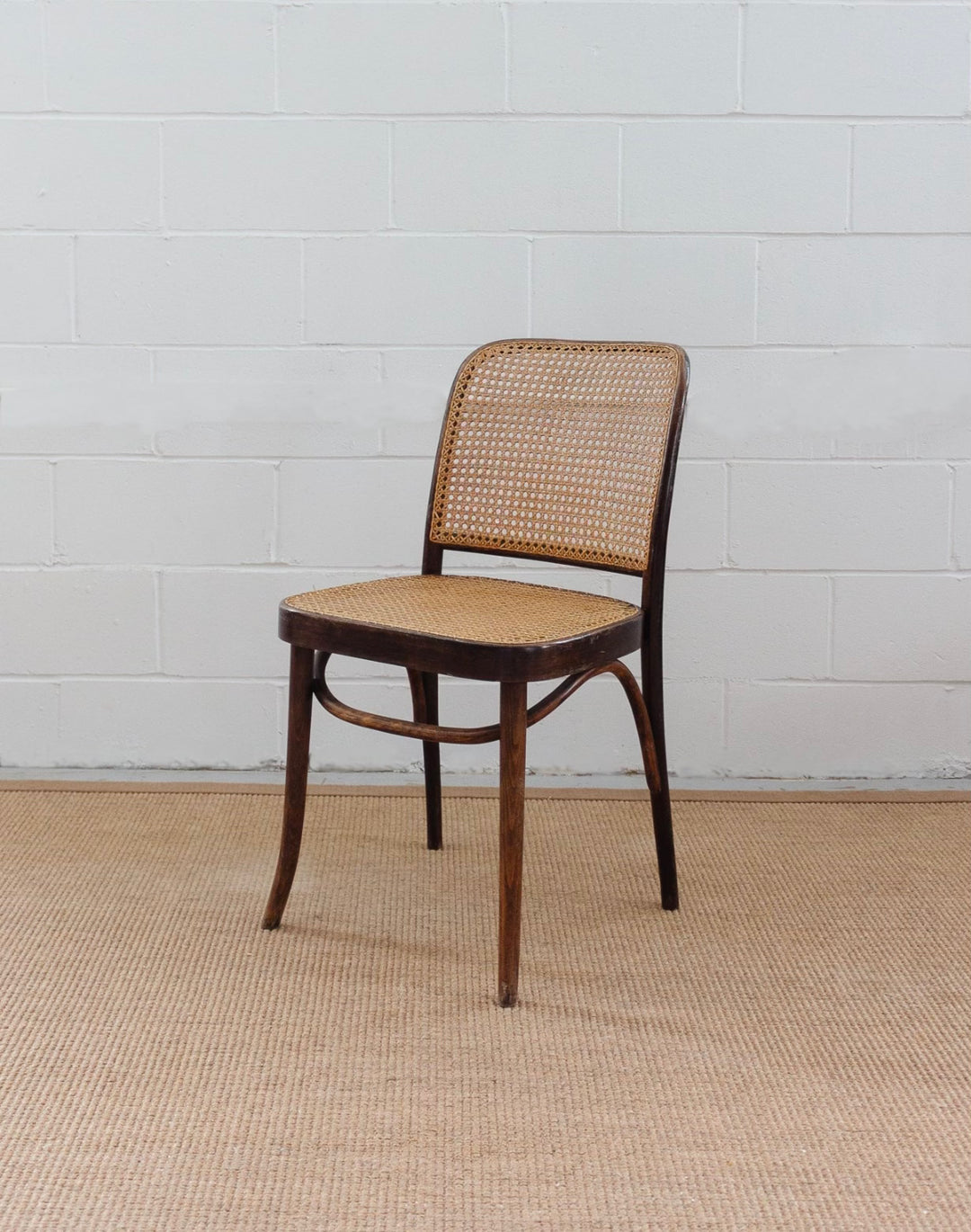 midcentury french bentwood and cane chair