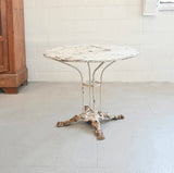 1930s french bistro table with cast iron base