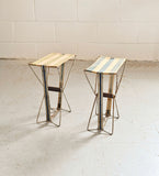 Set of Petite vintage French canvas camping chairs