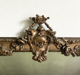 Antique cornice top mantel mirror