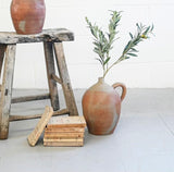 antique french olive oil stoneware vessel